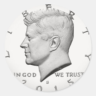 John Fitzgerald Kennedy Half Dollar Runder Aufkleber