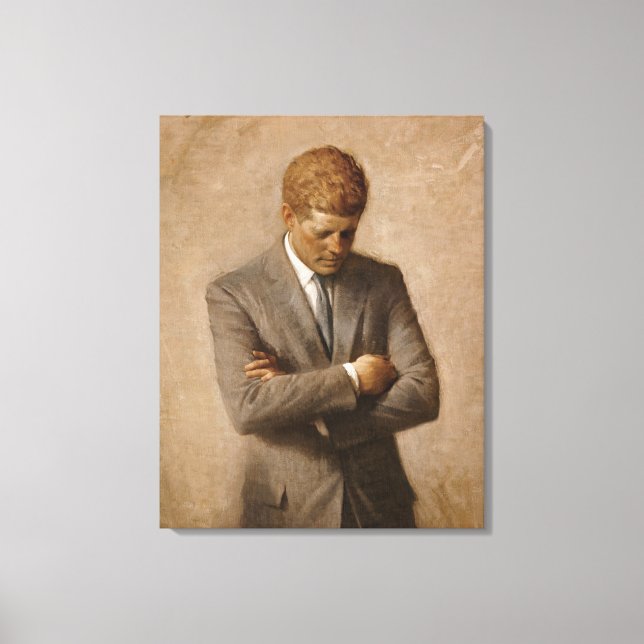 John Fitzgerald Kennedy - Offizielles Portrait Leinwanddruck (Vorderseite)