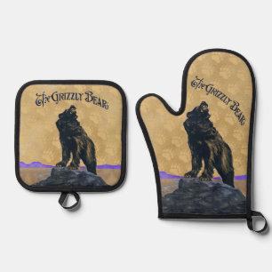 John Frew - Grizzly Bear Rag Ofenhandschuh & Topflappen-Set