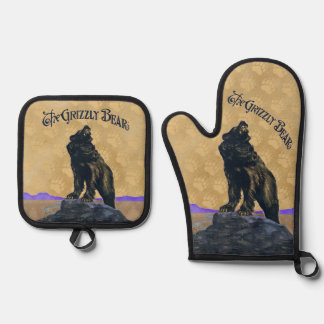 John Frew - Grizzly Bear Rag Ofenhandschuh & Topflappen-Set