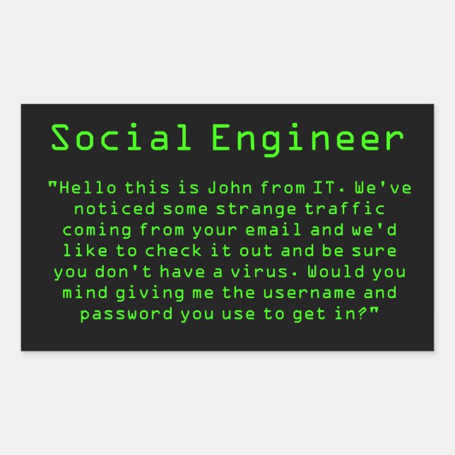 "John from IT"-Krabben Rechteckiger Aufkleber (Vorderseite)