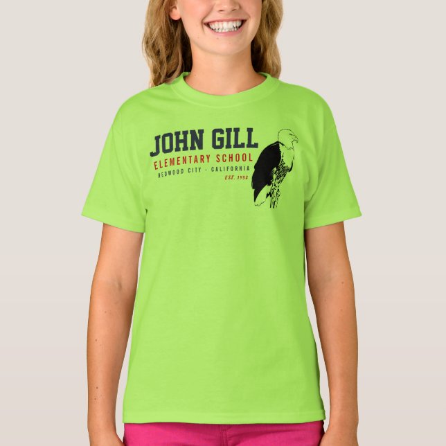 John Gill Eagle Girls Jersey V-Neck T-Shirt (Vorderseite)
