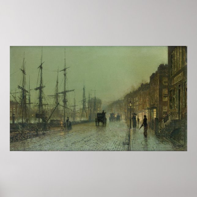 John Grimshaw - Shipping on the Clyde, 1881 Poster (Vorne)
