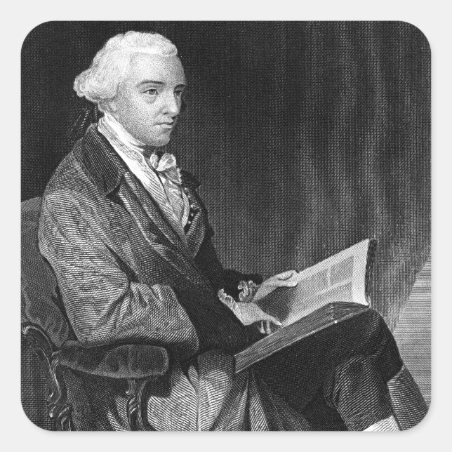 John Hancock Quadratischer Aufkleber (Vorderseite)