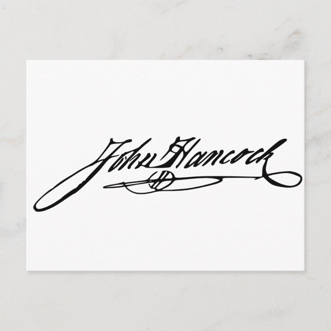 John Hancock Signature Postkarte (Vorderseite)