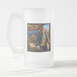 John Hancocks fragwürdiger humorvoller Ausspruch Mattglas Bierglas