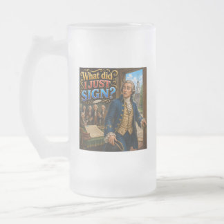 John Hancocks fragwürdiger humorvoller Ausspruch Mattglas Bierglas