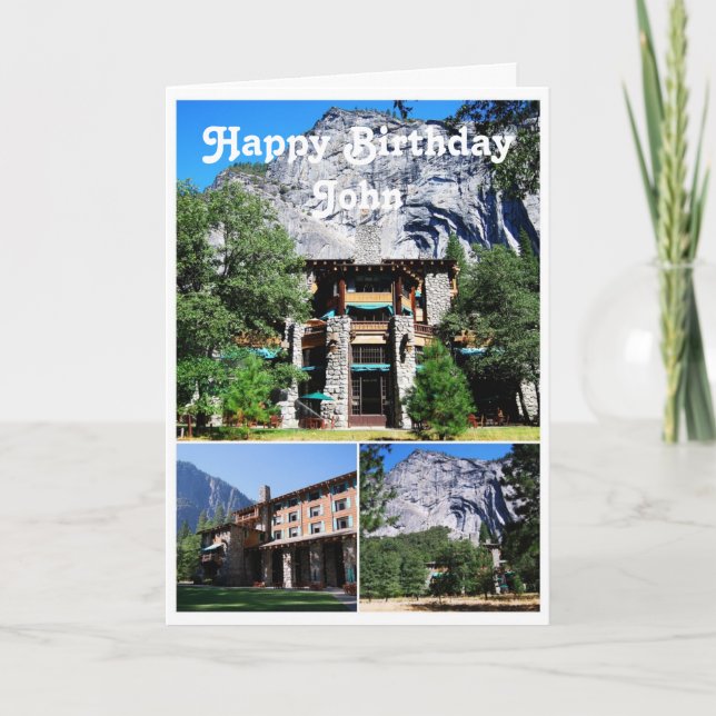 John Happy Birthday Ahwahnee Hotel Yosemite Karte (Vorderseite)