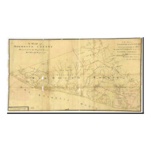 John Hills Map of Monmouth Landkreis New Jersey 17 Fotodruck