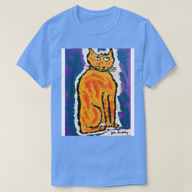 John Hinckley Original Cat Malerei Baseball TShir T-Shirt (Design vorne)