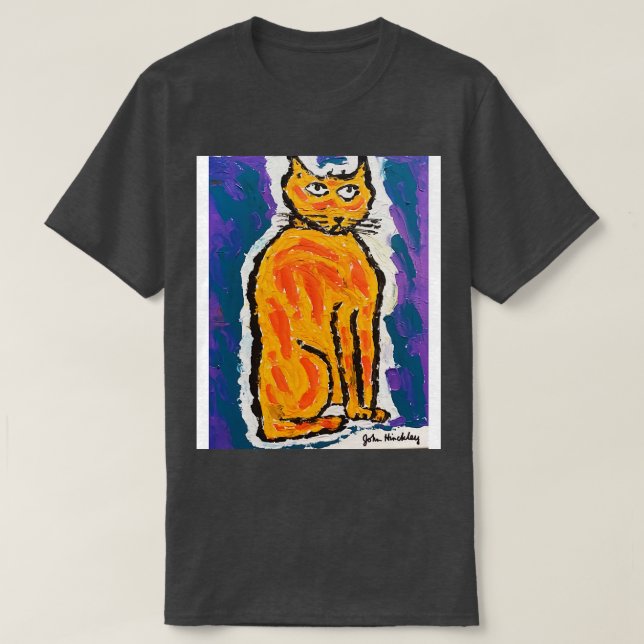 John Hinckley Original Cat Malerei Handy Case T-Shirt (Design vorne)