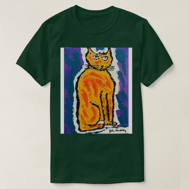 John Hinckley Original Cat Malerei TShirt (Design vorne)