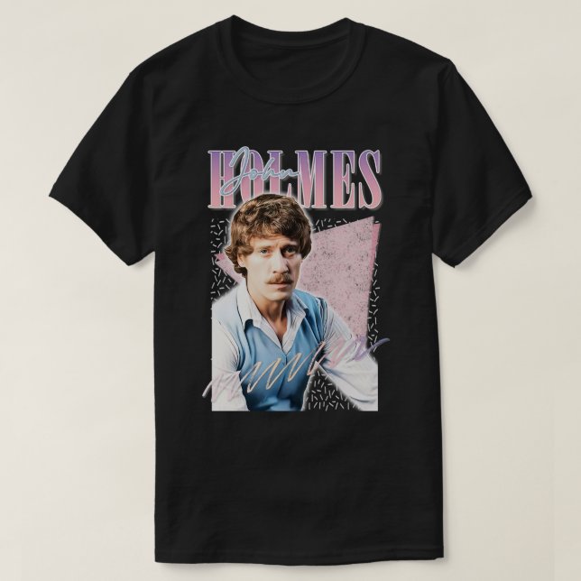 John Holmes Retro Fan Design T-Shirt (Design vorne)