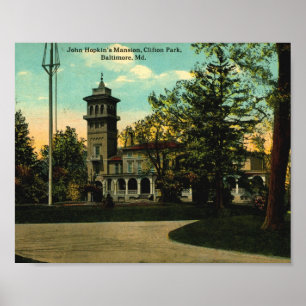 John Hopkins Herrenhaus, Baltimore, Maryland Vinta Poster
