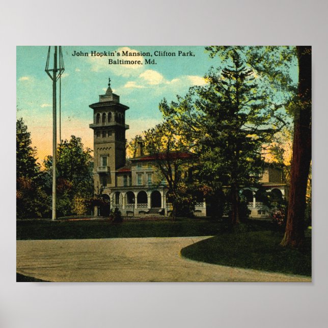John Hopkins Herrenhaus, Baltimore, Maryland Vinta Poster (Vorne)
