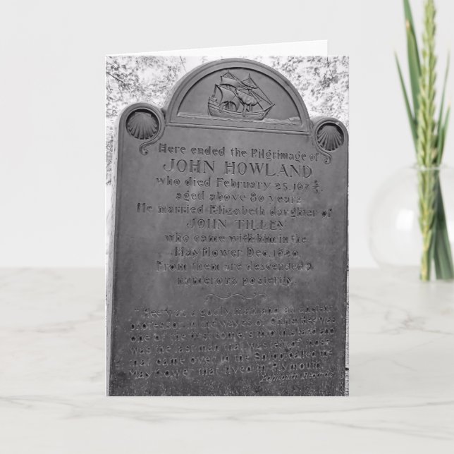 John Howland, Mayflower-Passagier Karte (Vorderseite)