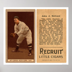 John J McGraw Giants Baseball 1911 Poster