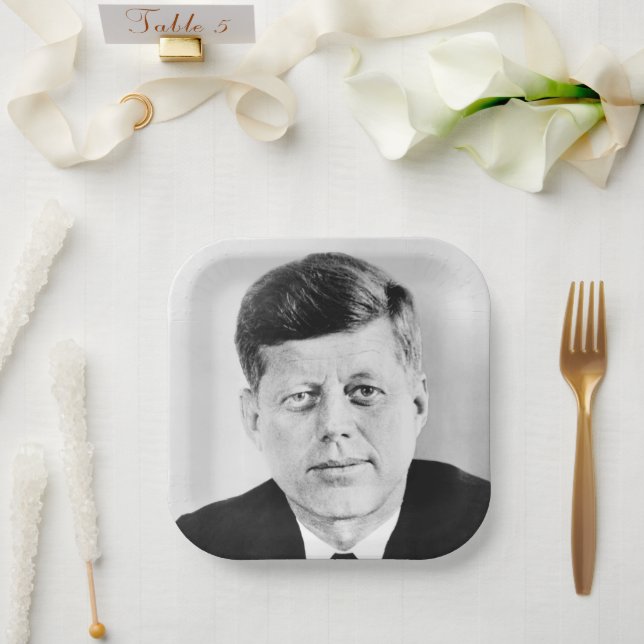 John Jack Kennedy, das Weiße Haus des Präsidenten  Pappteller (Hochzeit)