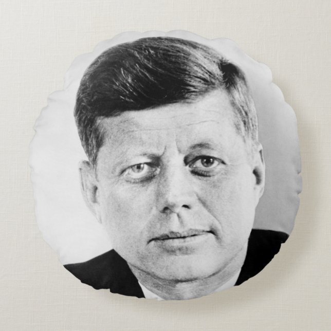 John Jack Kennedy, das Weiße Haus des Präsidenten  Rundes Kissen (Vorderseite)