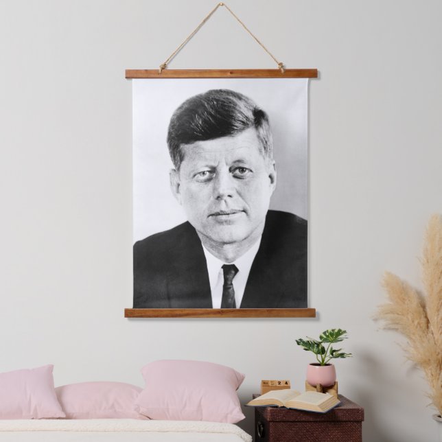 John Jack Kennedy, das Weiße Haus des Präsidenten  Wandteppich Mit Holzrahmen (Schlafzimmer)