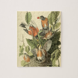 John James Audubon American Robin Painting Gift Puzzle