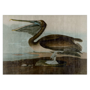 John James Audubon Brauner Pelikan Kunstwerk Maler Schneidebrett