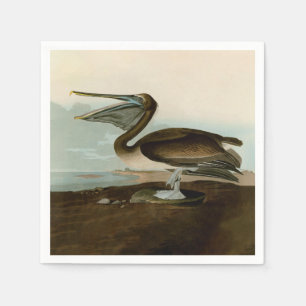 John James Audubon Brown Pelican Artwork Painting Serviette