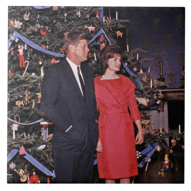 John Kennedy & Jacqueline, Präsident der Weihnacht Fliese (Vorderseite)