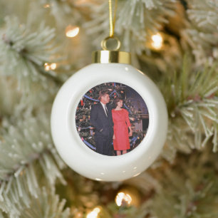 John Kennedy & Jacqueline, Präsident der Weihnacht Keramik Kugel-Ornament