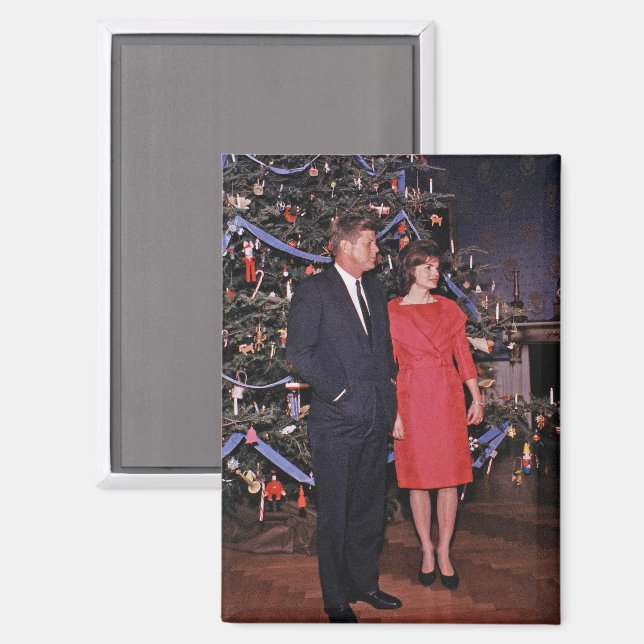 John Kennedy & Jacqueline, Präsident der Weihnacht Magnet (Vorderseite/Rückseite)