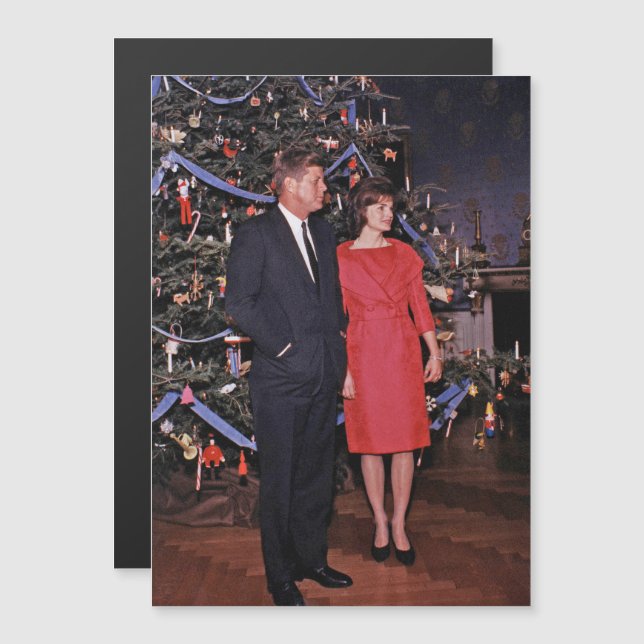 John Kennedy & Jacqueline, Präsident der Weihnacht Magnetkarte (Vorne/Hinten)