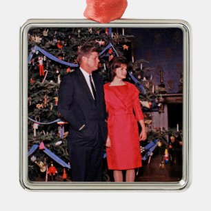 John Kennedy & Jacqueline, Präsident der Weihnacht Ornament Aus Metall