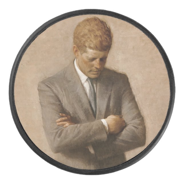 John Kennedy Portrait des Präsidenten der USA Eishockey Puck (Vorderseite)
