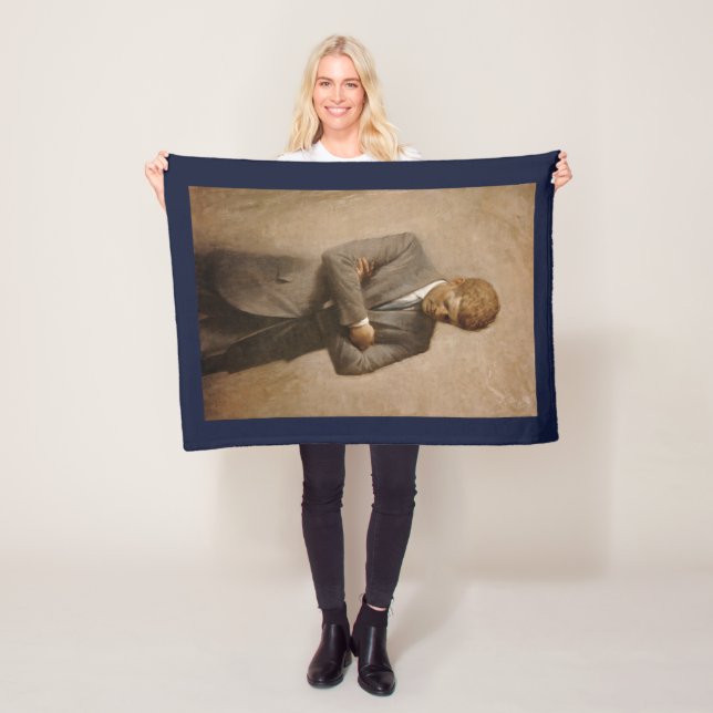 John Kennedy Portrait des Präsidenten der USA Fleecedecke (Beispiel)