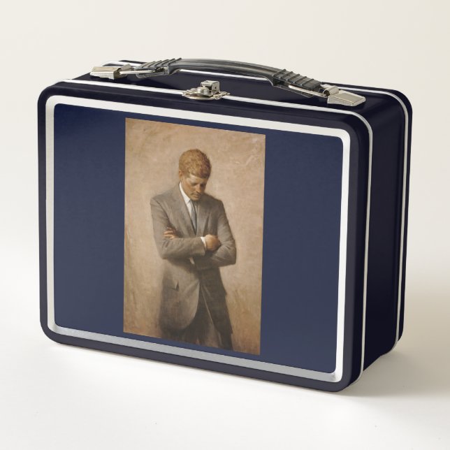 John Kennedy Portrait des Präsidenten der USA Metall Brotdose (Vorderseite)