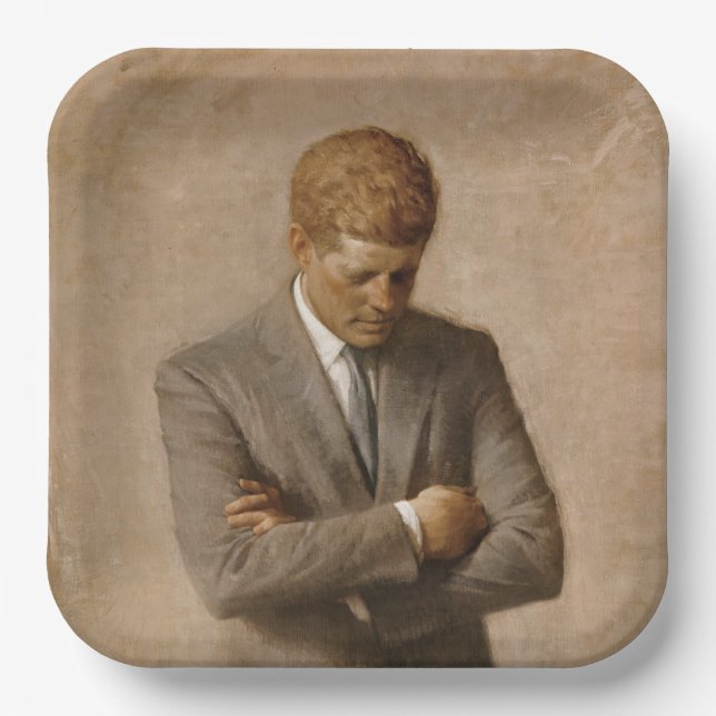 John Kennedy Portrait des Präsidenten der USA Pappteller (Vorderseite)