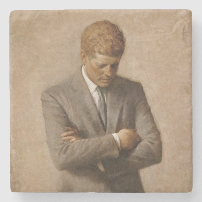 John Kennedy Portrait des Präsidenten der USA Steinuntersetzer (Vorderseite)