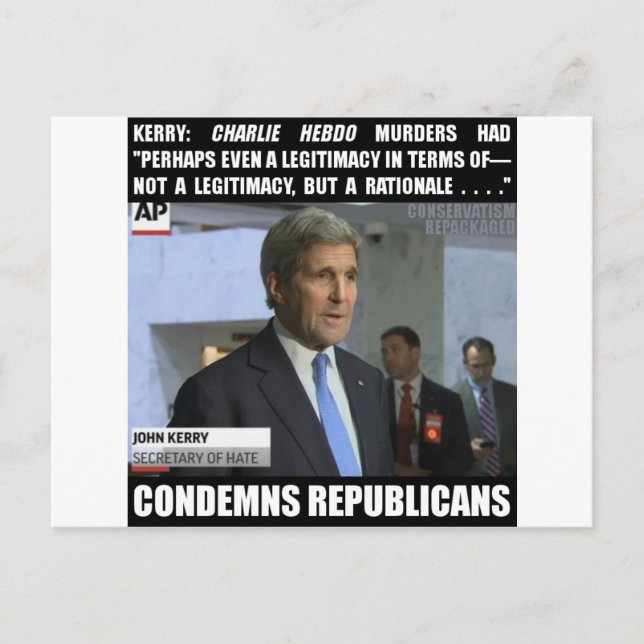 John Kerry: Minister des Hasses Postkarte (Vorderseite)