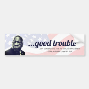 John Lewis Foto "Good Trouble" Zitat Edmund Autoaufkleber