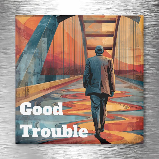John Lewis Good Trouble Brücke Überquerung Magnet (Von Creator hochgeladen)