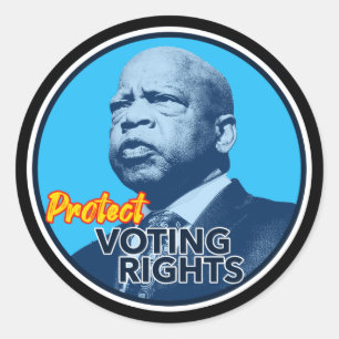 John Lewis Protect Voting Rights Sign Runder Aufkleber