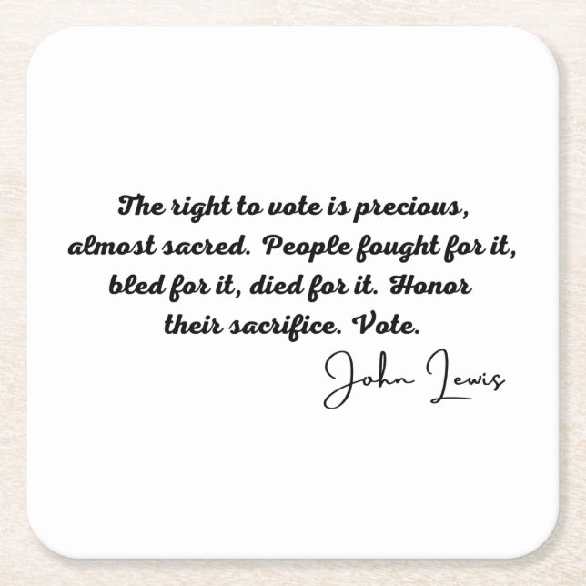 John Lewis rep, Das Wahlrecht ist wertvoll, BLM Rechteckiger Pappuntersetzer (Vorderseite)