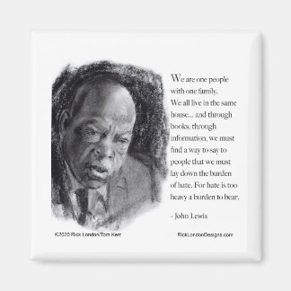 John Lewis & Zitat Schönes Porträt Magnet