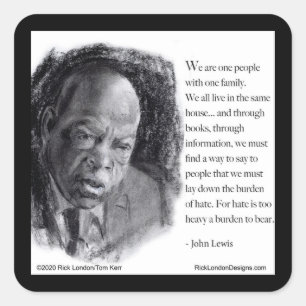 John Lewis & Zitat Schönes Porträt  Quadratischer Aufkleber