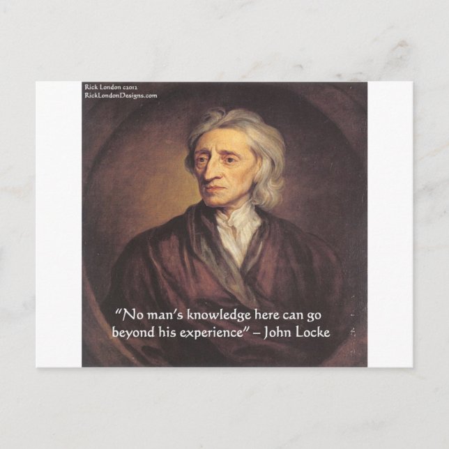 John Locke Knowledge/Experience Quote Postkarte (Vorderseite)