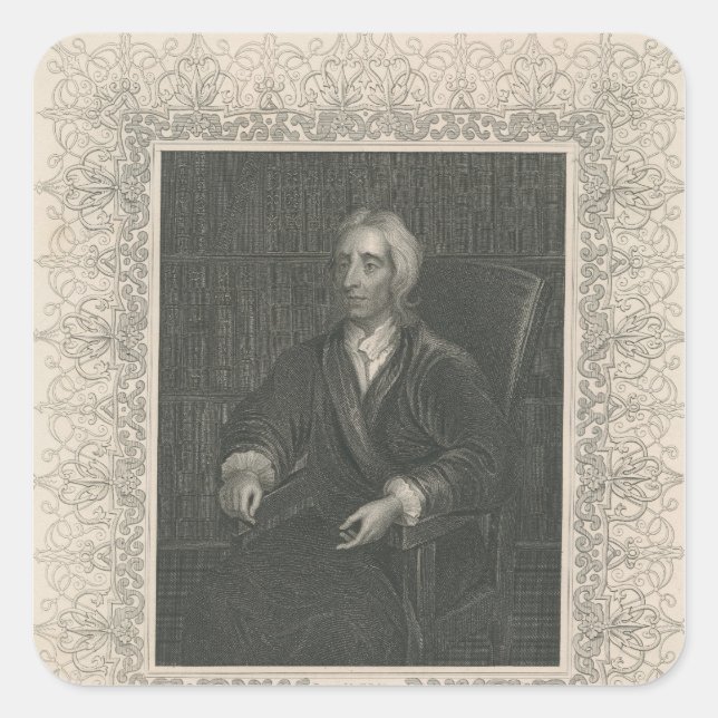 John Locke Quadratischer Aufkleber (Vorderseite)