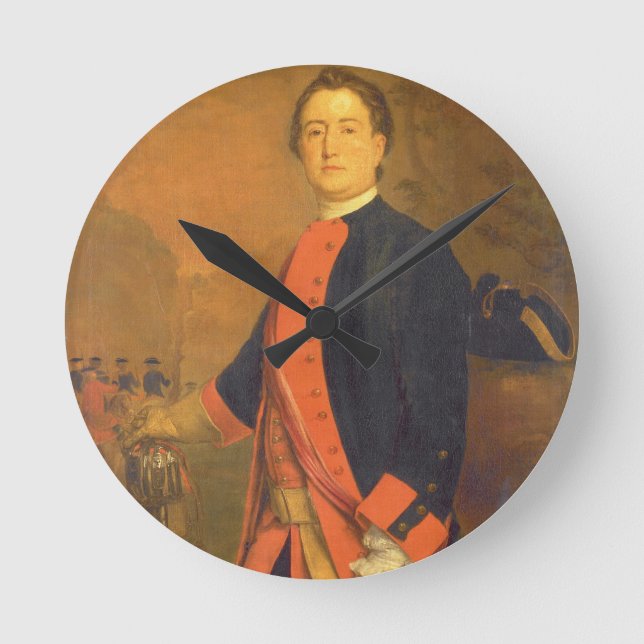 John Long Bateman Esq, Captain in Colonel Ponsonb Runde Wanduhr (Vorderseite)