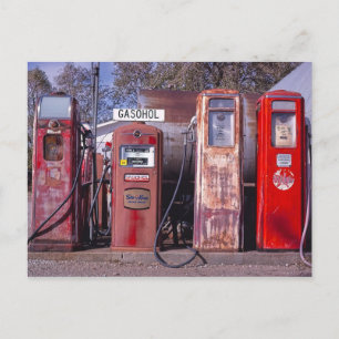 John Margolies, Fotografie, vier Gaspumpen Postkarte