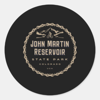 John Martin Reservoir State Park Mountainbike-Fahr Runder Aufkleber