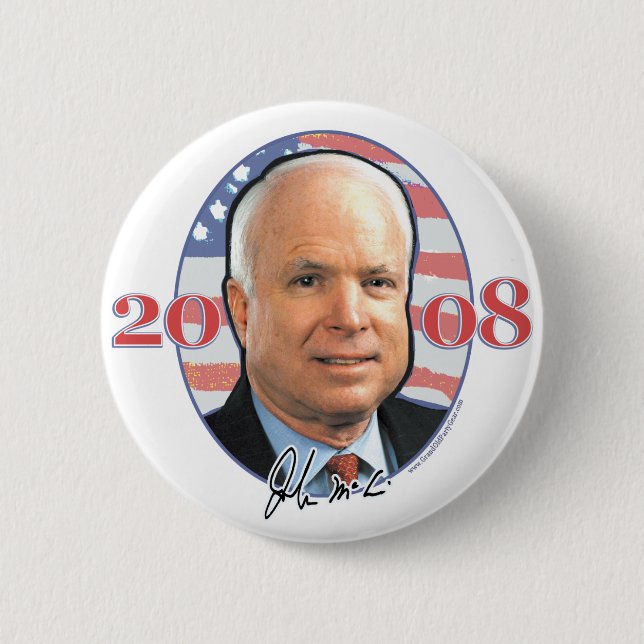 John McCain-Porträt-Knopf Button (Vorderseite)